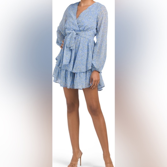 Japna Long Sleeve Smocked Waist Mini Dress size XS - Picture 1 of 6